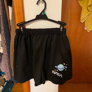 Black NASA Shorts - Elastic band, super comfy, only worn once!